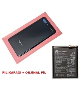 Tkgz Honor 10 Arka Pil Batarya Kapağı + PİL (CAM) SİYAH