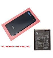 Tkgz Honor 10 Arka Pil Batarya Kapağı + PİL (CAM) SİYAH