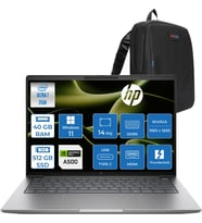 Hp Zbook 8 G1I Intel Core Ultra 7 255H 40GB Ddr5 512GB SSD 4GB/RTXA500 14" Wuxga Düşük Mavi Işık 300NIT %62,5 Srgb Windows 11 Pro Taşınabilir Iş Istasyonu B30HBESP13 + Zettaçanta