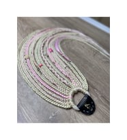 Rastalı Afrika Örgülü Toka 15 Li - Platin & Pembe