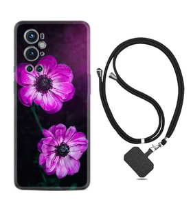 Tecno Spark 9 Pro Kılıf Resimli Boyun Askılı İpli Desenli Silikon Series Çiçekler 1869