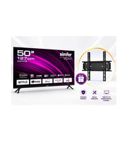 Simfer 50SFSV6B 4K Ultra Hd 50" 127 Ekran Uydu Alıcılı Vıdaa Smart LED Tv+ Dreamstar Tv Duvar Askı Aparatı
