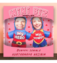 eJOYA MiniBiz Sevgililer Günü Kim Haklı Kişiye Özel Fotoğraflı İkili Yastık Seti 116248 (Pembe Geçişli)