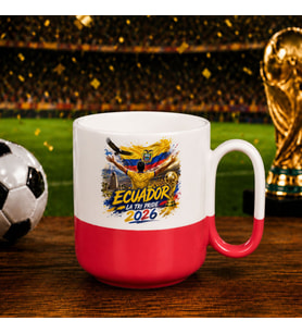 BK Gift Ekvator Taraftar Temalı 2026 Dünya Kupası Tasarımlı Kırmızı Joyful Kupa Bardak