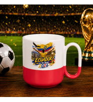 BK Gift Ekvator Taraftar Temalı 2026 Dünya Kupası Tasarımlı Kırmızı Joyful Kupa Bardak
