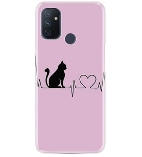 Kılıfland One Plus Nord N10 Kılıf Desenli Silikon Resimli Kapak Pink Cat Heart Kılıf 1303