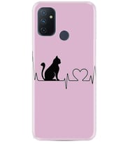 Kılıfland One Plus Nord N10 Kılıf Desenli Silikon Resimli Kapak Pink Cat Heart Kılıf 1303