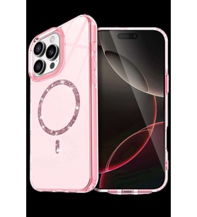 iPhone 15 Pro Max Live Diamond Magsafe Kapak - Pembe