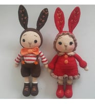 Bay Miti ve Bayan Mini Amigurumi Organik Oyuncak