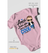 Amca Temalı Kısa Kollu Bebek Body %100 Pamuk