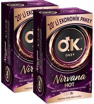 Okey Prezervatif Nirvana Hot 20 Li X 2 Adet (40 Lı)