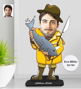 Kişiye Özel  Balıkçı Erkek Ahşap Eco Biblo -3