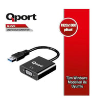 QPORT Q-UVG USB 3.0-VGA Görüntü Adaptörü