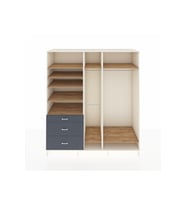 Kronos Dolap 9 Raflı 3 Çekmeceli 3 Askılı 220x59x243 Aytaşı-Çam/Antrasit