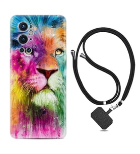 Tecno Spark 9 Pro Kılıf Resimli Boyun Askılı İpli Desenli Silikon Colorfull Leon 2 1388