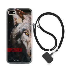 General Mobile GM8 Go GM9 GM20 Pro Plus Kılıf Boyun Askılı Silikon Wolf Eyes 1758