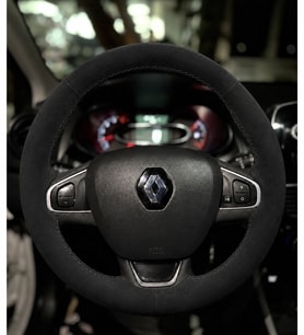 Renault Lutecia 4 Direksiyon Kılıfı Alcantara Süet Monza Black Serisi Siyah 2013-2019