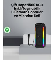 Taşınabilir Şarjlı Hoparlör Usb, Sd Kart, Aux Girişli