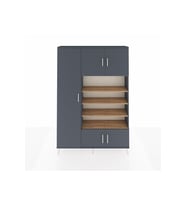 Arges Dolap 10 Raflı 5 Kapaklı 132x30x195 Antrasit-Antrasit/Çam