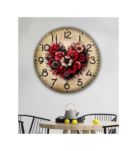 bilge Tasarım retro Duvar Saati 35 x 35 CM (Karışık)