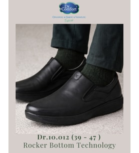 Dr. Comfort Dr.10.012 Rocker Bottom Erkek Ortopedik Hakiki Deri Ayakkabı – Ag+ Gümüş İyon Astar, Diyabetik Uyumlu, El Yapımı