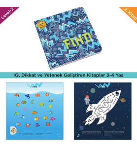 FIND (3-4 Yaş) / IQ, Dikkati Güçlendirme Seti-Anasınıfı - TÜZDER Yayınları (Bordo)