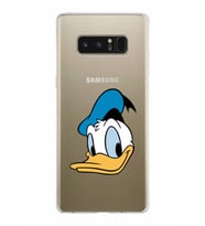 Samsung Galaxy Note 8 Kapak Donald Duck Tasarımlı Şeffaf Silikon Kılıf