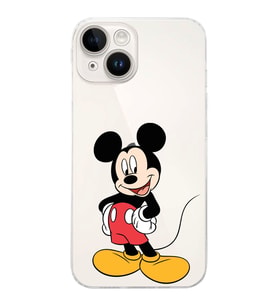 Apple iPhone 14 Plus Uyumlu Kamera Korumalı Tıpalı Kapak Mickey Mouse Tasarımlı ŞeffafKılıf