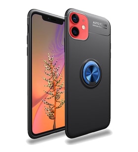 Apple iPhone 12 Mini Uyumlu Yüzüklü Power Silikon Kılıf (Mavi)