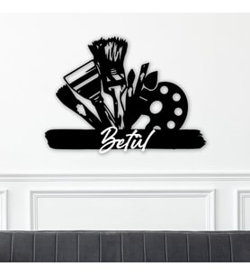 Kişiye Özel Kabartma İsimli Ressam - Boya - Palet - Fırça Temalı Tablo
