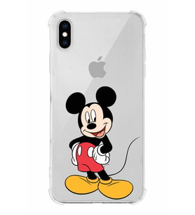 Apple iPhone XS Uyumlu Köşe Korumalı Antişok  Kapak Mickey Mouse Tasarımlı Şeffaf  Kılıf