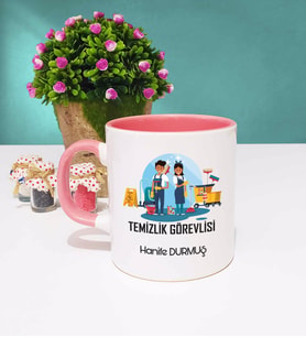 Temizlik Görevlisi Kupa Bardak Pembe