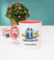 Temizlik Görevlisi Kupa Bardak Pembe