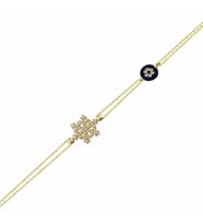Sosyete Kartanesi Altın Zincir Bileklik 14K Gold (Çok Renkli)