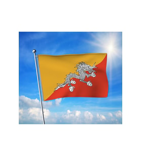 Bhutan Bayrağı Premium Raşel Kumaş 70x105 cm