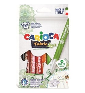 CARİOCA KEÇELİ KUMAŞ fabric BOYA KALEMİ FINE 10'LU