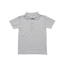 Bilge Trend Gri Polo Yaka  Kısa Kollu Kız - Erkek Çocuk  Okul T-Shirt , 23 Nisan Bayram Tişört