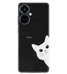 Camon 19 Pro Kılıf Resimli Desenli Silikon Platinium Series Çılgın Kedi 1895