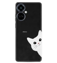 Camon 19 Pro Kılıf Resimli Desenli Silikon Platinium Series Çılgın Kedi 1895