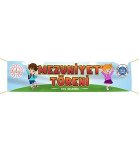 Mezuniyet Pankartı-3- 75x300 cm (Kırmızı)