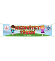 Mezuniyet Pankartı-3- 75x300 cm (Kırmızı)