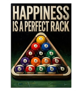 Bilardo Topları Piramit Happiness Rack Dekoratif Kanvas - Mdf Ahşap Tablo