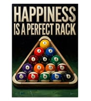 Bilardo Topları Piramit Happiness Rack Dekoratif Kanvas - Mdf Ahşap Tablo
