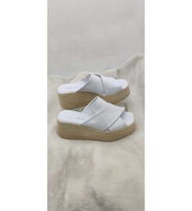 ÇİĞDEM GERÇEK DERİ DOLGU TOPUK TERLİK(blsDT3A) - BEYAZ - 39 - ST02549-12876