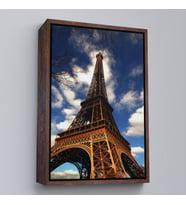 Çerçeveli Fransa Paris Eyfel Kulesi Duvar Tablosu (Kahverengi)