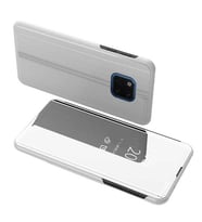 Huawei Mate 20 Pro Aynalı Kapaklı Lüx Kılıf (Gümüş)