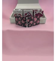 Siyah Pembe  Kalpli Dikdörtgen Aç Kapa Çift Taraflı Cep Aynası