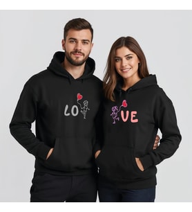 Sevgililer Günü Özel Kombin, 2 Ürün Kapüşonlu Hoodie Sweatshirt