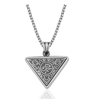 Gümüş Üçgen Muhammed Yazılı Cevşen Dualı Kolye
