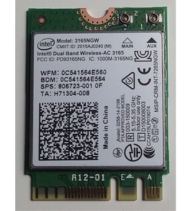 Intel 3165NGW Dual Band Wi‑Fi + Bluetooth 4.0 Kablosuz Ağ Kartı – M.2 NGFF